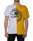 Dolce & Gabbana White Yellow Logo Print Short Sleeve T-shirt