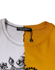 Dolce & Gabbana White Yellow Logo Print Short Sleeve T-shirt