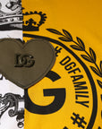 Dolce & Gabbana White Yellow Logo Print Short Sleeve T-shirt