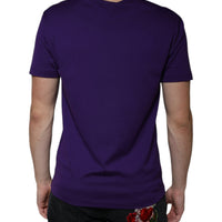 Dolce & Gabbana Purple DG Logo Cotton Crew Neck T-shirt