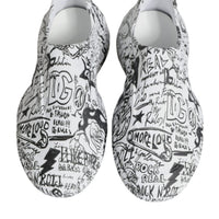 Dolce & Gabbana White Black Graffiti Daymaster Sneakers Shoes