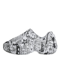 Dolce & Gabbana White Black Graffiti Daymaster Sneakers Shoes