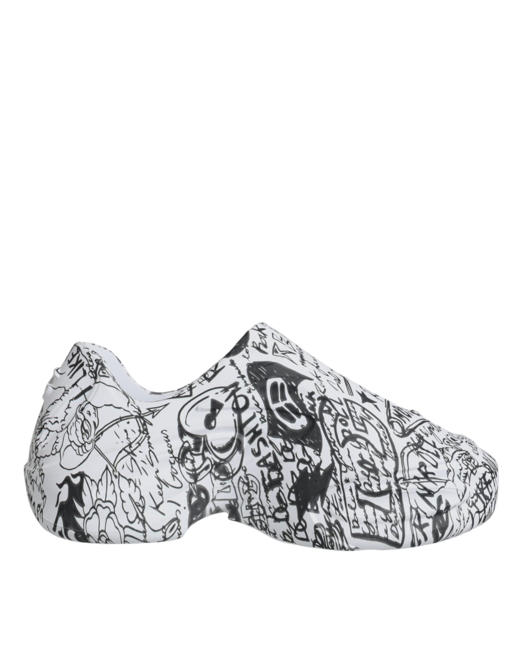 Dolce &amp; Gabbana White Black Graffiti Daymaster Sneakers Shoes