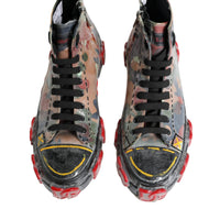 Dolce & Gabbana Multicolor Camouflage High Top Sneakers Shoes