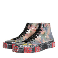 Dolce & Gabbana Multicolor Camouflage High Top Sneakers Shoes