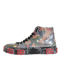 Dolce & Gabbana Multicolor Camouflage High Top Sneakers Shoes