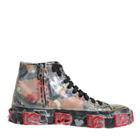 Dolce & Gabbana Multicolor Camouflage High Top Sneakers Shoes