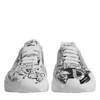 Dolce & Gabbana White Black Graffiti Daymaster Sneakers Shoes