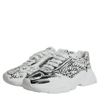 Dolce & Gabbana White Black Graffiti Daymaster Sneakers Shoes