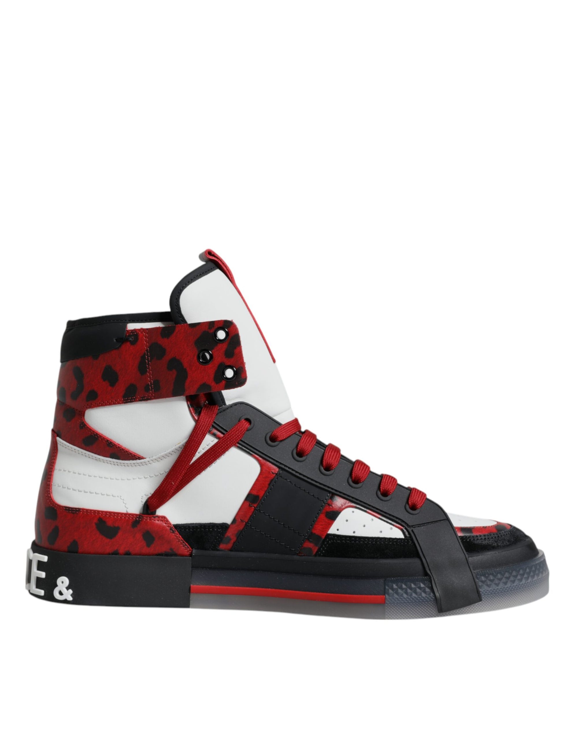 Dolce &amp; Gabbana Multicolor Leather High Top Sneakers Shoes