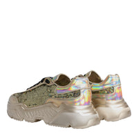 Dolce & Gabbana Gold Sequin Iridiscent Daymaster Sneakers Shoes