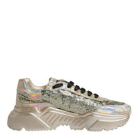 Dolce & Gabbana Gold Sequin Iridiscent Daymaster Sneakers Shoes