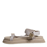 Dolce & Gabbana Beige Nappa Devotion Strap Men Sandals Shoes