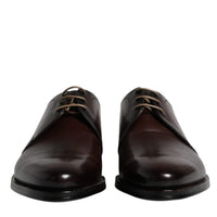 Dolce & Gabbana Black Leather Lace Up Men Derby Formal Shoes