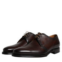 Dolce & Gabbana Black Leather Lace Up Men Derby Formal Shoes