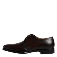 Dolce & Gabbana Black Leather Lace Up Men Derby Formal Shoes