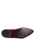 Dolce & Gabbana Red Textured Varnished Derby Men Formal Shoes