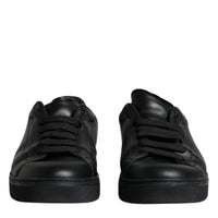 Dolce & Gabbana Black Leather Low Top Sneakers Shoes