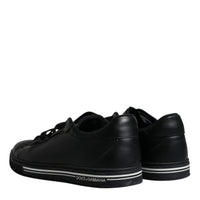 Dolce & Gabbana Black Leather Low Top Sneakers Shoes