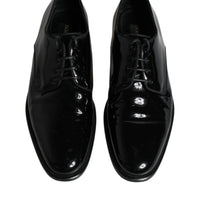 Dolce & Gabbana Black Leather Lace Up Men Derby Formal Shoes