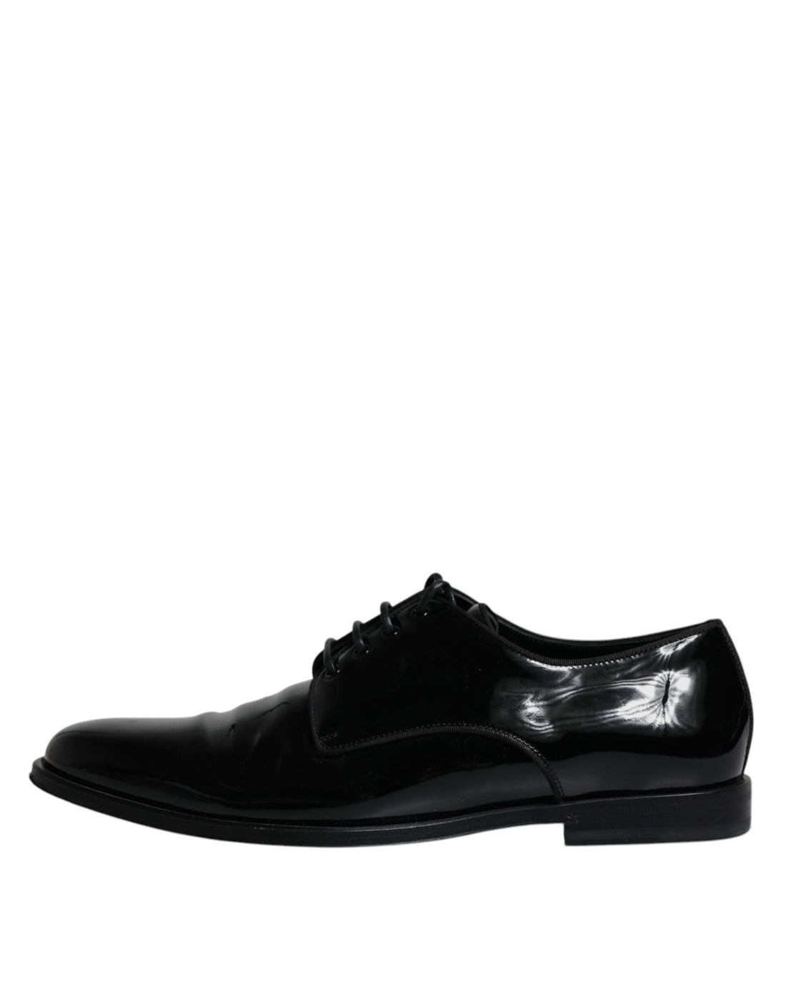 Dolce & Gabbana Black Leather Lace Up Men Derby Formal Shoes