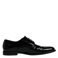 Dolce & Gabbana Black Leather Lace Up Men Derby Formal Shoes