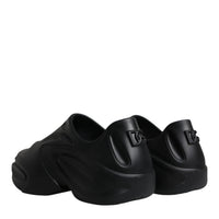 Dolce & Gabbana Black Foiled Rubber Toy Low Top Sneakers Shoes