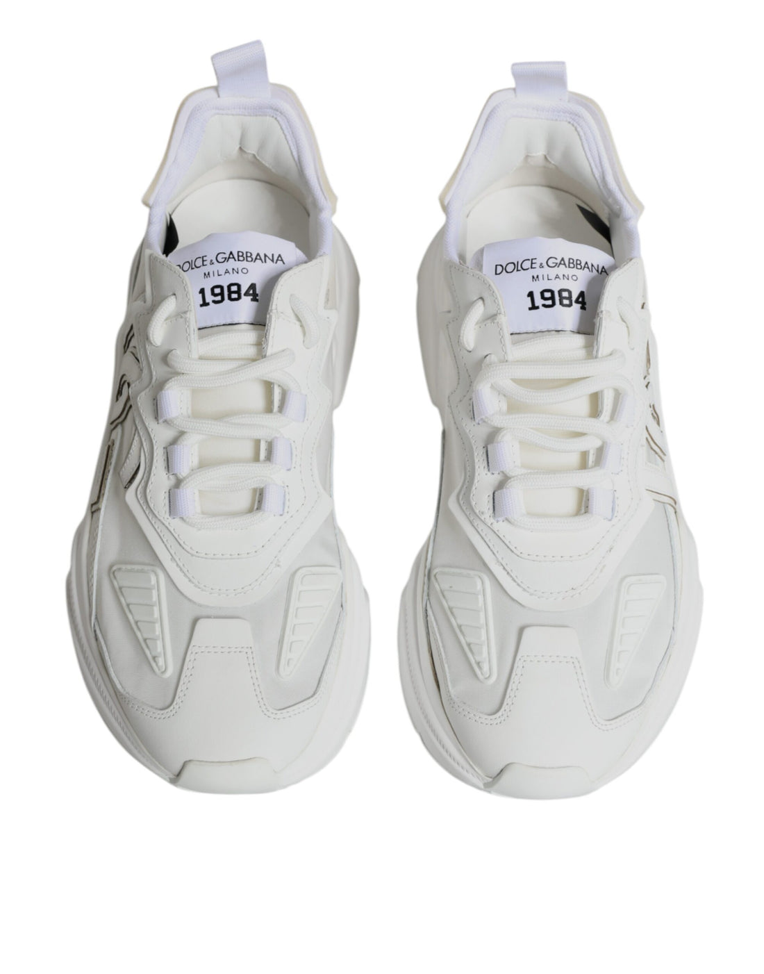 Dolce & Gabbana White Nylon Daymaster Low Top Sneakers Shoes