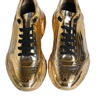 Dolce & Gabbana Gold Leather Daymaster Low Top Sneakers Shoes