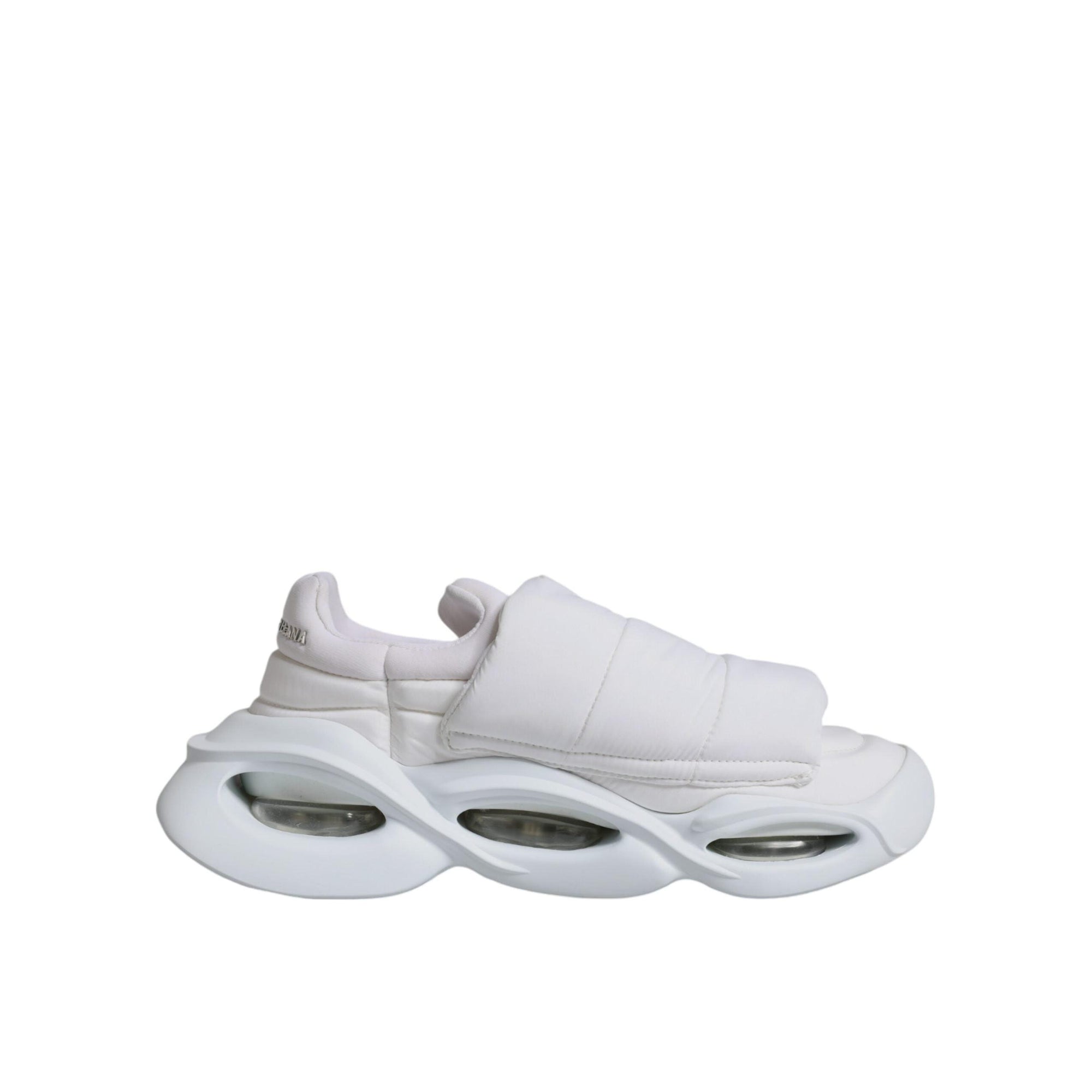 Dolce &amp; Gabbana White Padded Fabric Low Top Sneakers Shoes