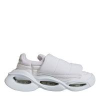 Dolce & Gabbana White Padded Fabric Low Top Sneakers Shoes