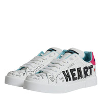 Dolce & Gabbana White Portofino Leather Low Top Sneaker Shoes