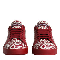 Dolce & Gabbana White Red Leather DG Mania Sneakers Shoes