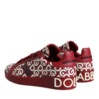 Dolce & Gabbana White Red Leather DG Mania Sneakers Shoes