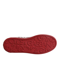 Dolce & Gabbana White Red Leather DG Mania Sneakers Shoes