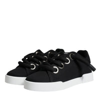 Dolce & Gabbana Black Portofino Low Top Sneakers Shoes