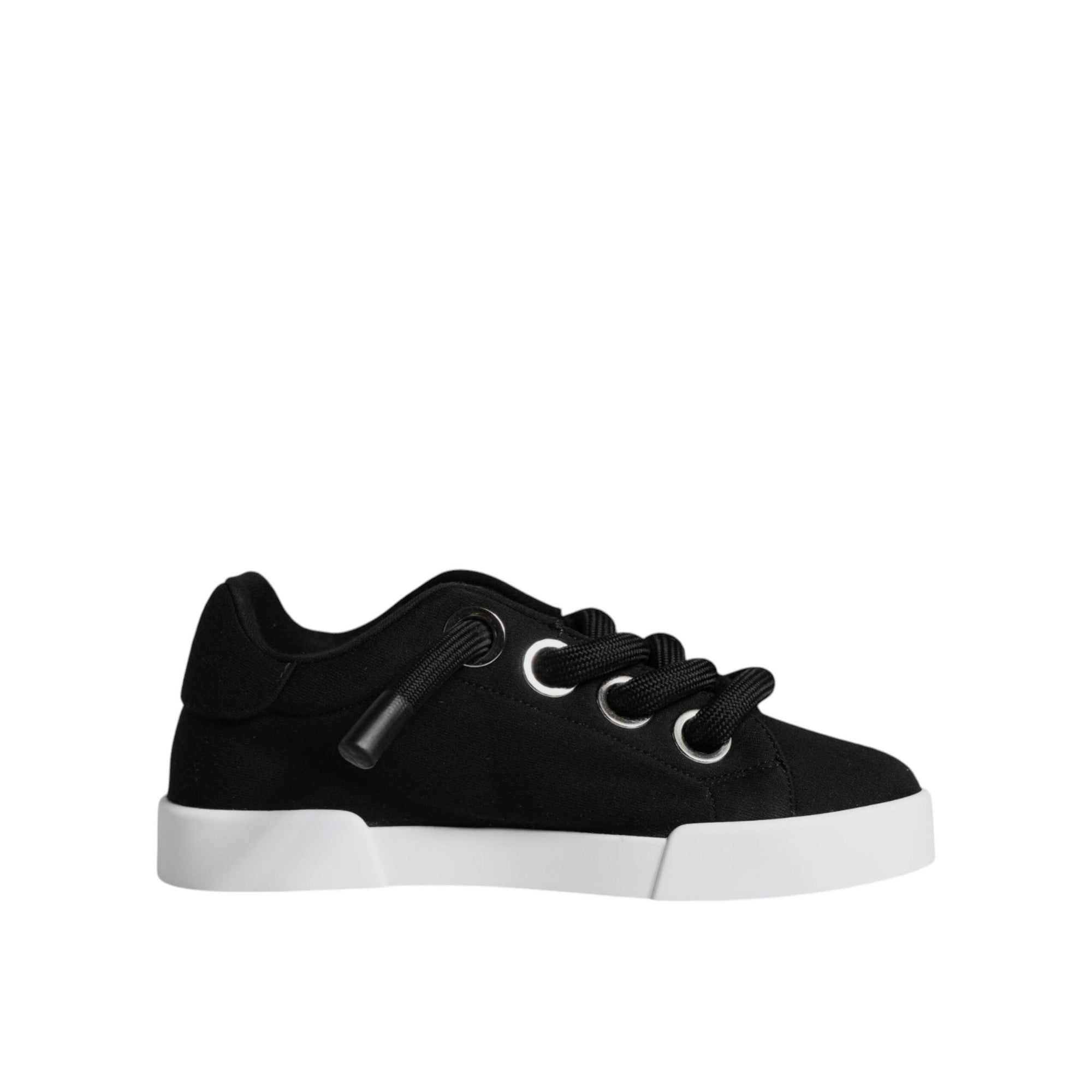 Dolce &amp; Gabbana Black Portofino Low Top Sneakers Shoes