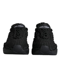 Dolce & Gabbana Black Knitted Daymaster Sneakers Shoes