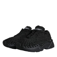 Dolce & Gabbana Black Knitted Daymaster Sneakers Shoes