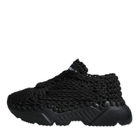 Dolce & Gabbana Black Knitted Daymaster Sneakers Shoes