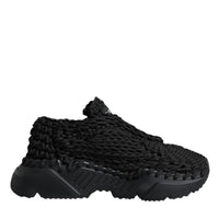 Dolce & Gabbana Black Knitted Daymaster Sneakers Shoes