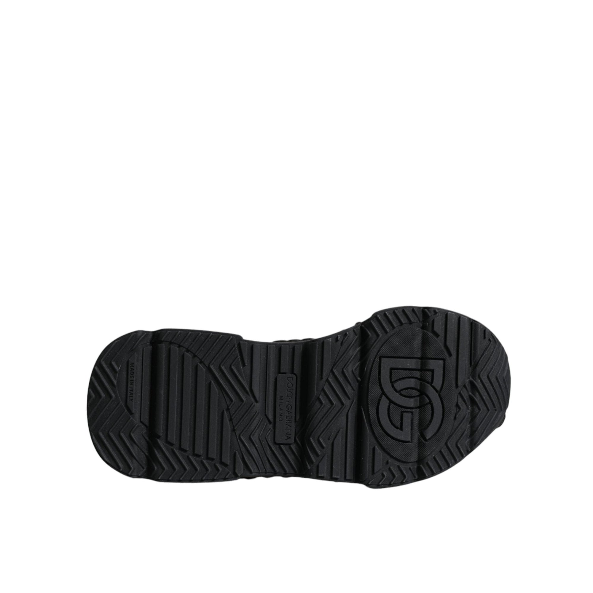 Dolce &amp; Gabbana Black Knitted Daymaster Sneakers Shoes