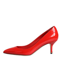 Dolce & Gabbana Red Patent Leather Kitten Heels Pumps Shoes