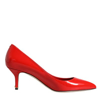 Dolce & Gabbana Red Patent Leather Kitten Heels Pumps Shoes