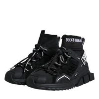 Dolce & Gabbana Black Sorrento Socks Logo Sneakers Shoes