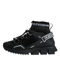 Dolce & Gabbana Black Sorrento Socks Logo Sneakers Shoes