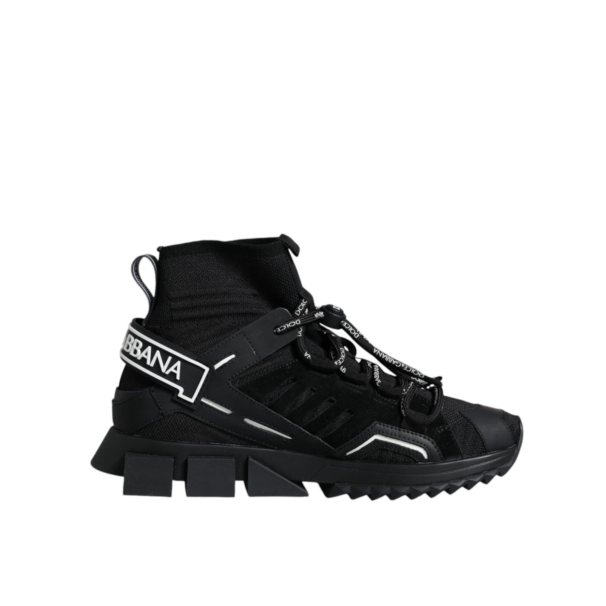Dolce &amp; Gabbana Black Sorrento Socks Logo Sneakers Shoes