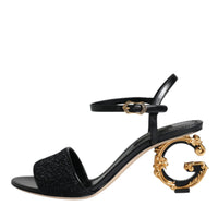 Dolce & Gabbana Black KEIRA Heels Ankle Strap Sandals Shoes