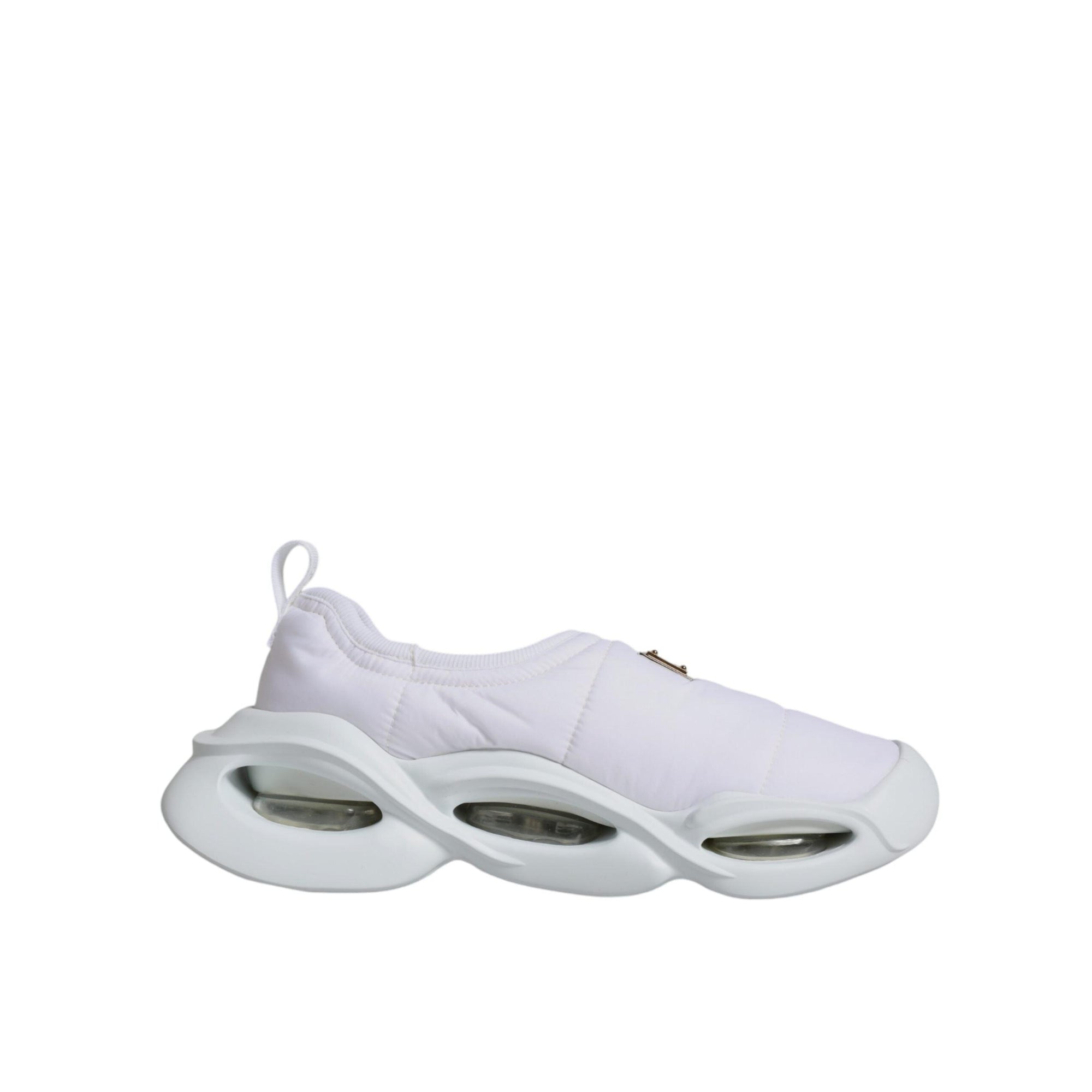 Dolce &amp; Gabbana White Padded Fabric Low Top Sneakers Shoes