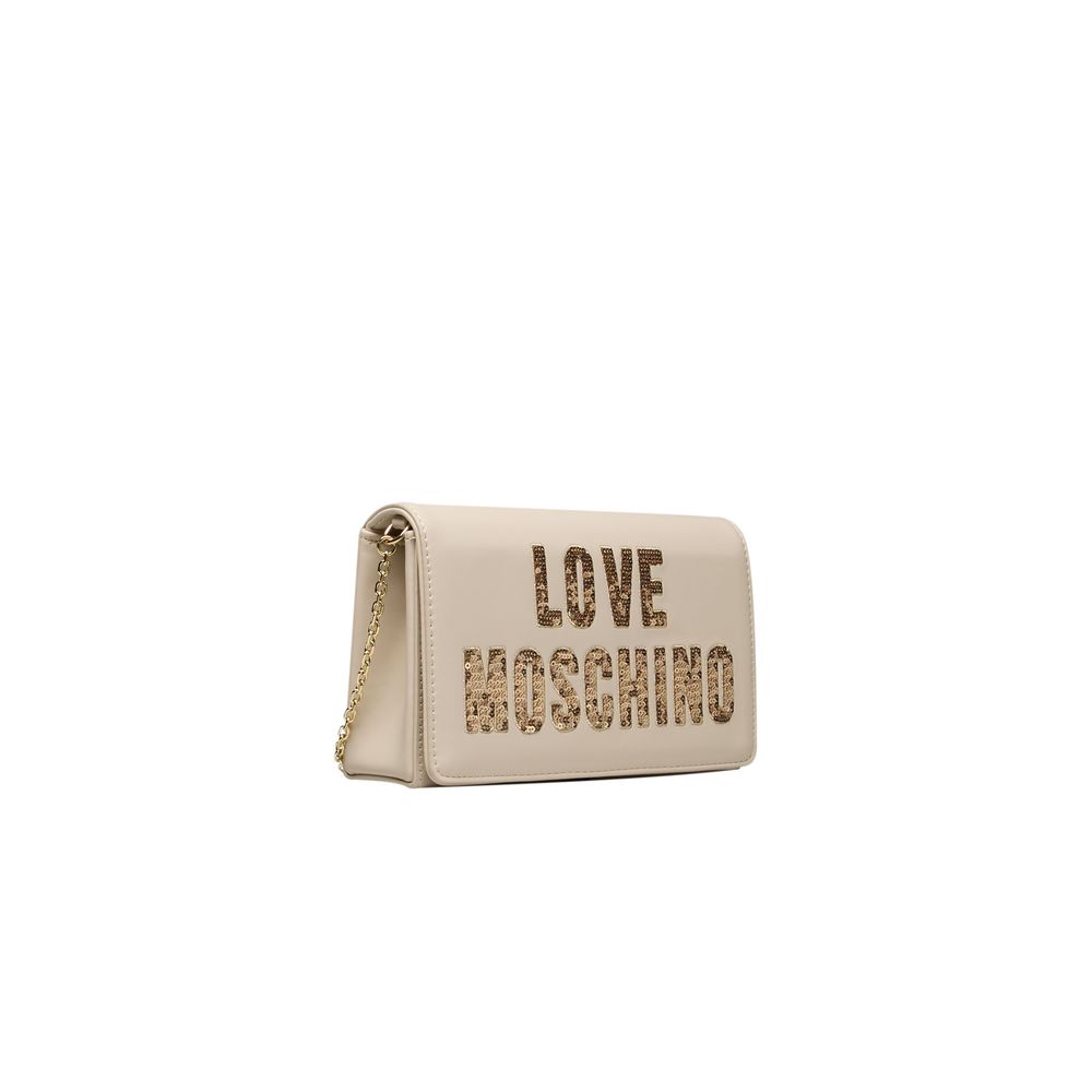 Love Moschino Beige Polyethylene Women Crossbody Bag